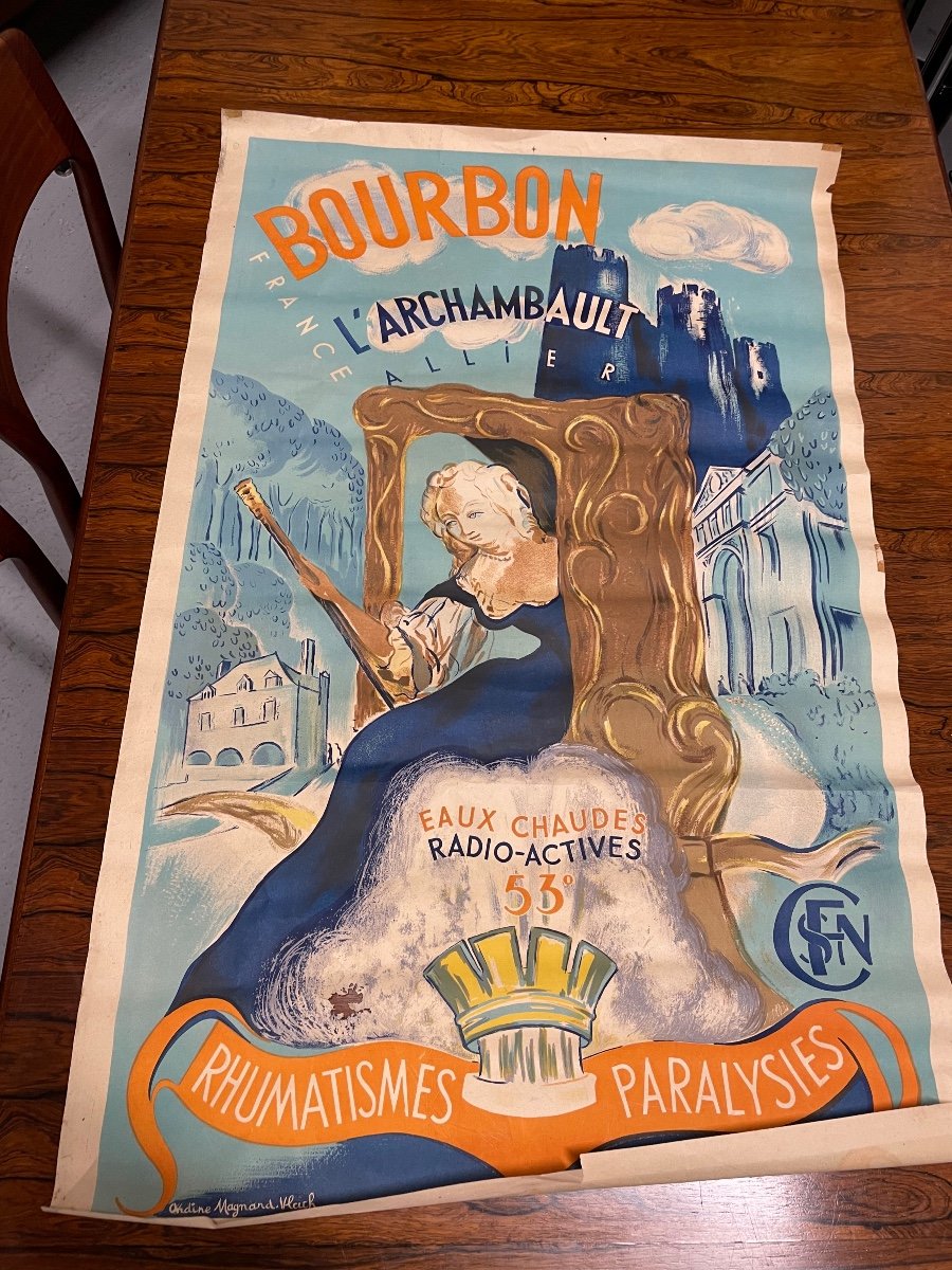 Sncf - Original Travel Poster Bourbon l'Archambault-photo-8